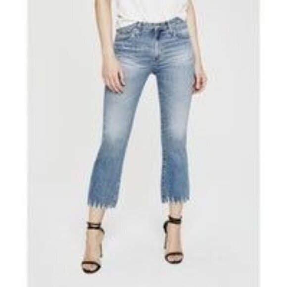 AG Adriano Goldschmied The Jodi Crop Jeans Raw Hem High Rise Size 31 - Picture 1 of 6